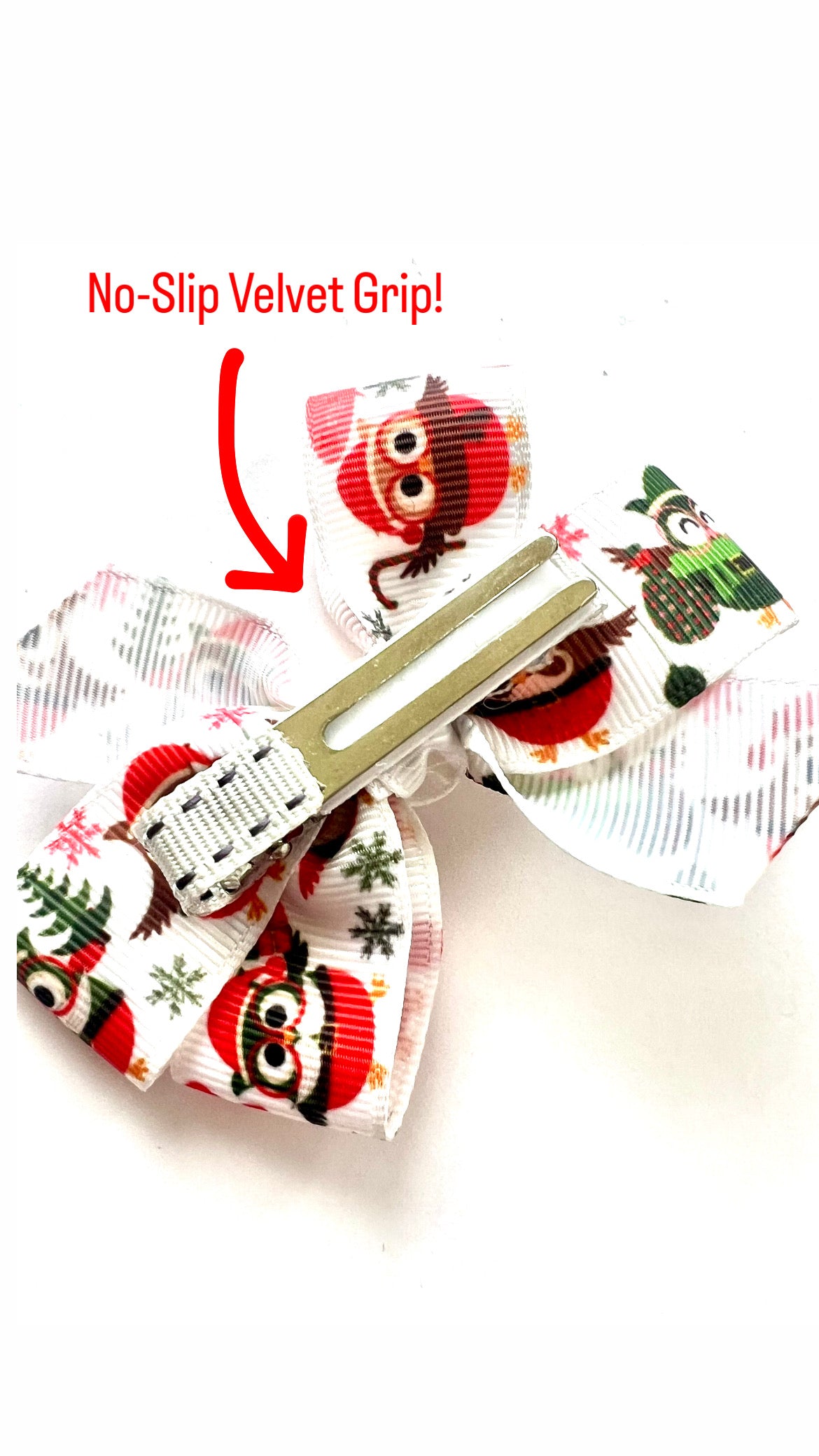 Christmas Owls Hair Bow