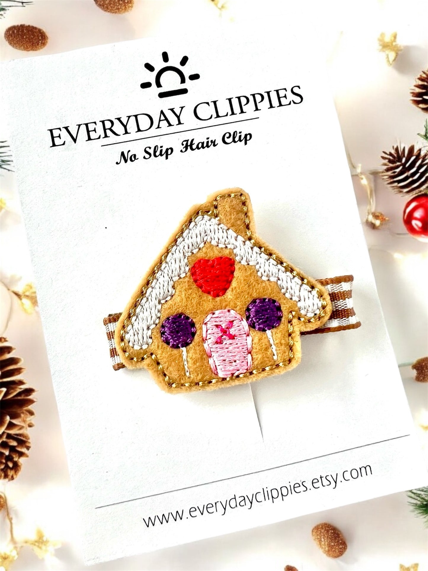 Gingerbread House Hair Clip