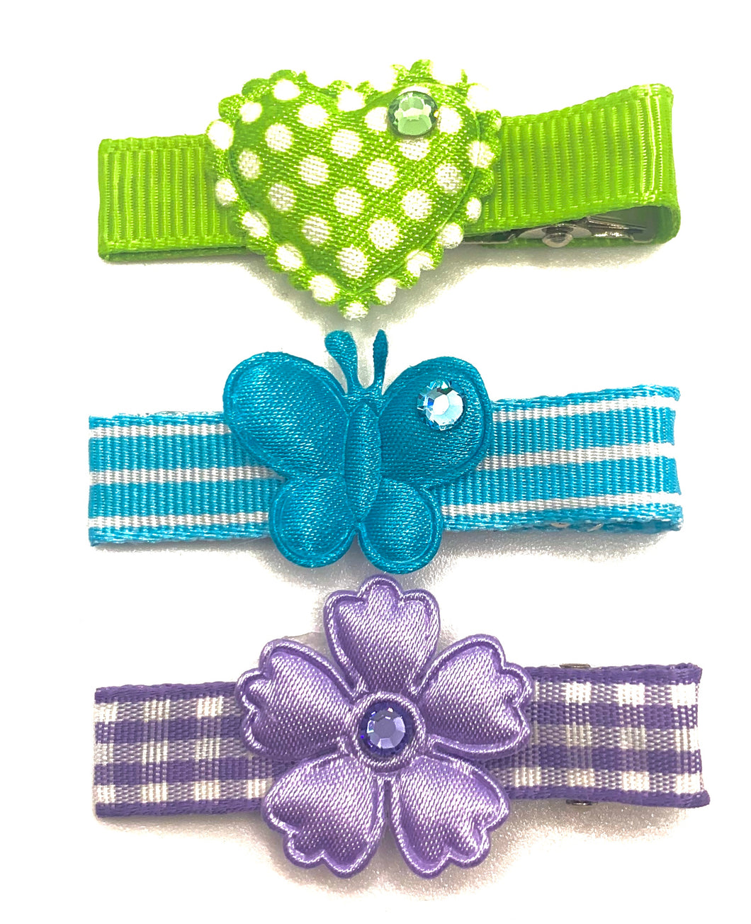 G.BIV Hair Clip Set with a touch of Bling!