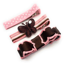 Load image into Gallery viewer, Brown Butterfly with a touch of Bling Assortment Hair Clip Set
