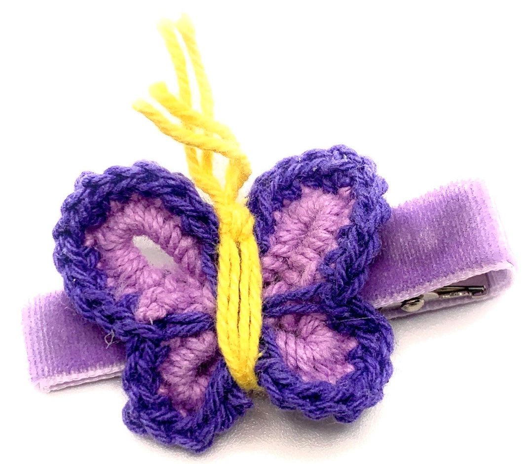 Shades of Purple Crochet Butterfly Hair Clip