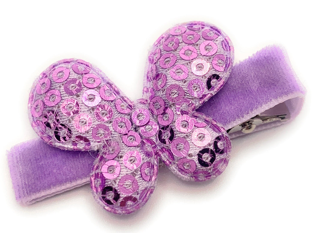 Purple Sequin Butterfly Hair Clip
