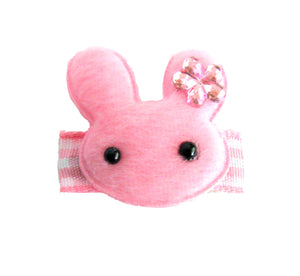 Pink Bunny with Bling Baby Snap Clip
