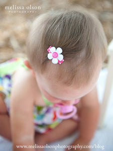 Pink and Green Spring Baby Snap Clip Set