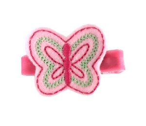 Pink Felt Butterfly Hair Clip
