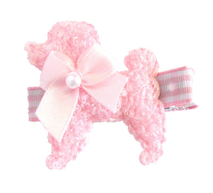 Pink Poodle with Bow Hair Clip