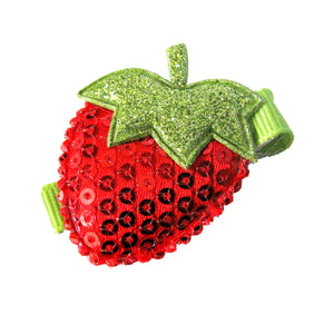 Red Sequin Strawberry Hair Clip