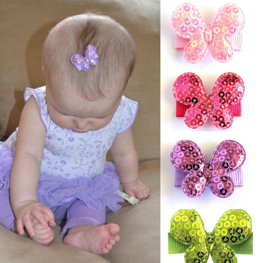 Sequin Butterfly Baby Snap Clip Set of 4