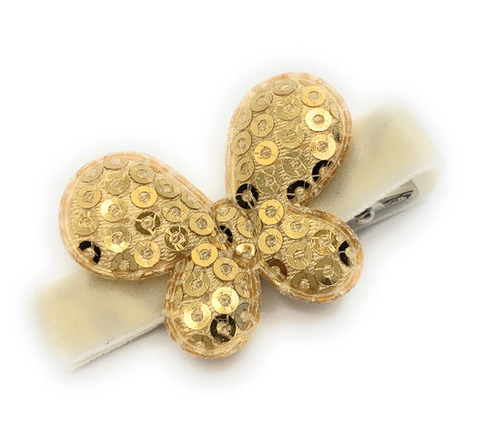 Gold Sequin Butterfly Hair Clip