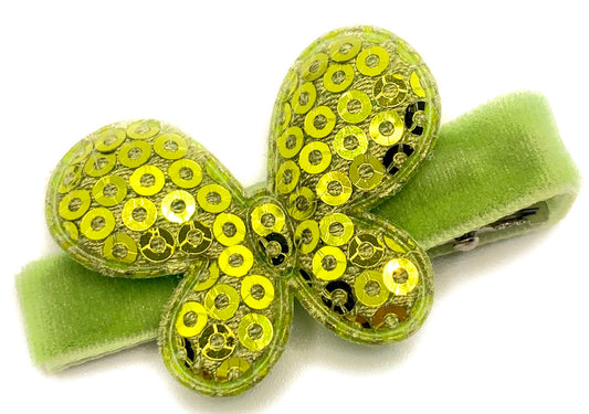 Green Sequin Butterfly Hair Clip