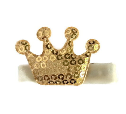 Gold Princess Sequin Crown Hair Clip