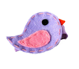 Purple Felt Birdie Hair Clip