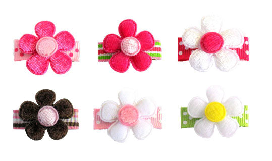 Velvet Spring Flowers Baby Snap Clip Set